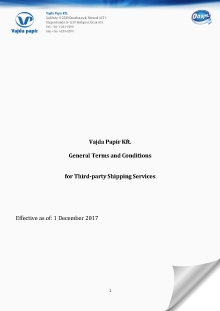 General Terms and Conditions for Shipping Services